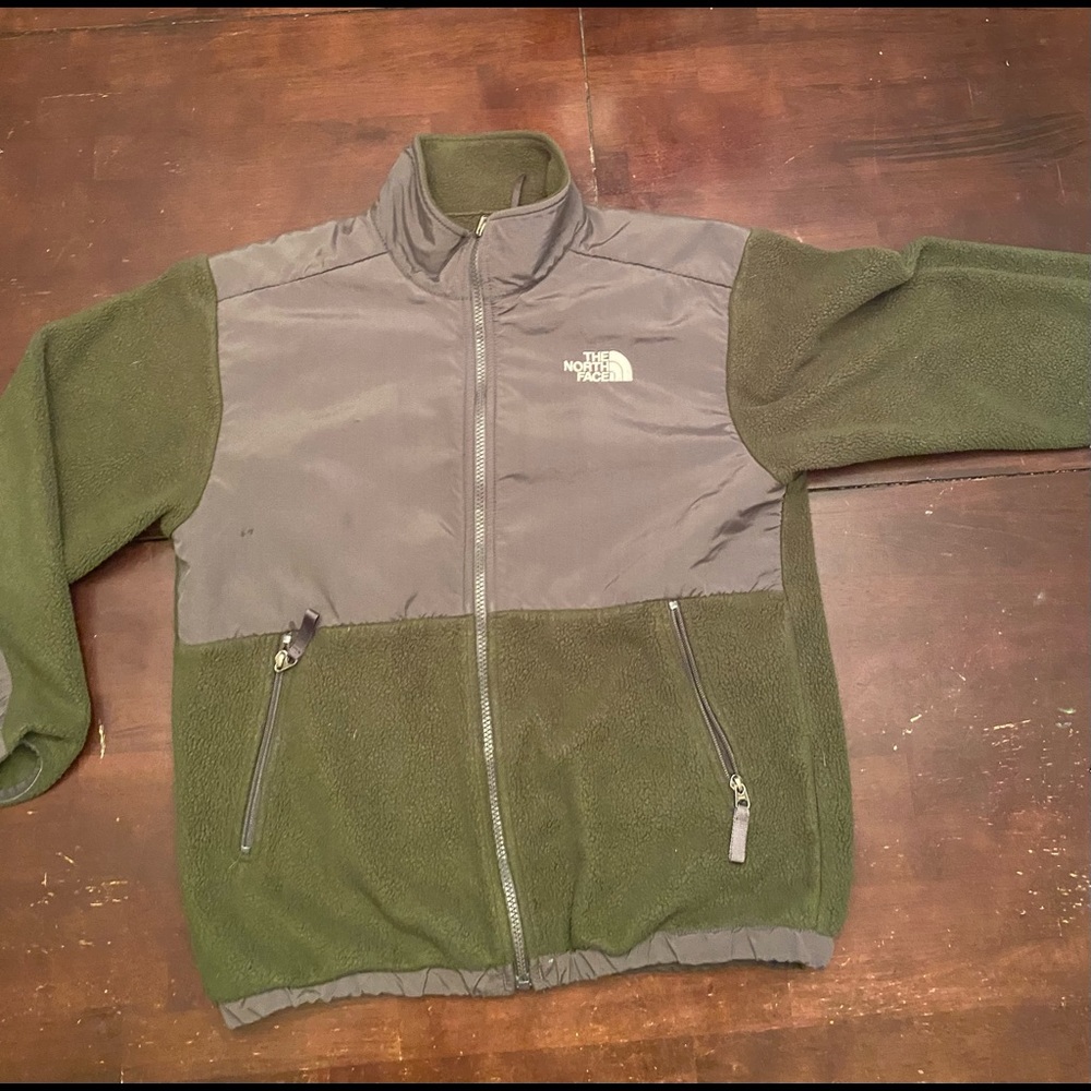 THE NORTH FACE Boys Fleece Full Zip Green Jacket Sz L